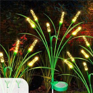 Solar Garden Lights 2 Pack, 16LED Swaying Solar Lights for Mother's Day, 30inch